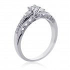 0.75 Carat G-VS1 Natural Princess Cut Diamond Engagement Ring 14K White Gold