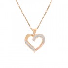 0.50 Carat Baguette Cut Diamond Heart Pendant Necklace 14K Yellow Gold