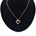 0.50 Carat Baguette Cut Diamond Heart Pendant Necklace 14K Yellow Gold