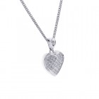 1.25 Carat Princess Cut Diamond Heart Necklace 14K White Gold