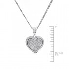 1.25 Carat Princess Cut Diamond Heart Necklace 14K White Gold