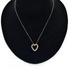 0.65 Carat Round Cut Diamond Heart Necklace 14K Yellow Gold