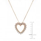 0.65 Carat Round Cut Diamond Heart Necklace 14K Yellow Gold