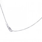 0.75 Carat Round Diamond Circle Of Love Pendant on Rolo Link Chain 14K White Gold