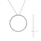 0.75 Carat Round Diamond Circle Of Love Pendant on Rolo Link Chain 14K White Gold
