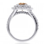 2.10ct Cognac Diamond Halo Split Shank Engagement Ring Platinum 