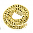 1.50 Carat Diamond Lock Cuban Link Chain Necklace 10K Yellow Gold 28" 124.5 Grams 15mm