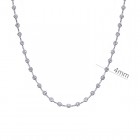14.00 Carat Round Cut CZ By the Yard Necklace 14K White Gold