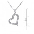 0.65 Carat Cubic Zirconia Heart Pendant on 16" Link Chain 14K White Gold 