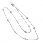 1.80 Carat Round Cut Diamonds By The Yard Necklace 14K White Gold