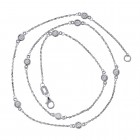 0.50 Carat Round Diamonds by the Yard Necklace 14K White Gold