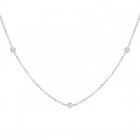 0.90 Carat Round Cut Diamonds By The Yard Necklace 14K White Gold
