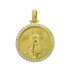 Fine Gold 2008 1 oz 50 Dollars American Eagle Coin In 14K Gold Diamond Frame