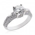 2.28 Carat I-SI1 Natural Round Cut Diamond Engagement Ring 14K White Gold