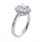 2.23 Carat G-SI1 Natural Round Diamond Halo Engagement Ring 18K White Gold 