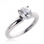 1.13 Carat G-VS2 Natural Round Cut Diamond Engagement Solitaire Ring Platinum