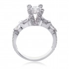 2.04 Carat D-SI1 Natural Round Diamond Designer Engagement Ring 18K White Gold