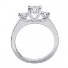 1.35 Carat H-SI2 Three Stone Natural Diamond Engagement Ring 14k