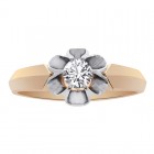 0.45 Carat Round Cut Diamond Vintage Engagement Ring 14K Rose Gold