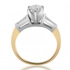 0.87 Carat G-SI1 Round Brilliant Cut Diamond Engagement Ring 14K Two Tone Gold