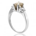 1.50 Carat VS2 Cushion Cut Fancy Brown Diamond Engagement Ring 14K White Gold