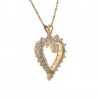 0.75 Carat Diamond Heart Pendant Necklace 14K Yellow Gold