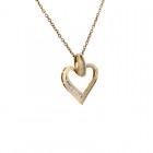 0.25 Carat Diamond Heart Pendant 10K Yellow Gold With 14K Yellow Gold Chain