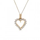 0.60 Carat Diamond Heart Shape Pendant Necklace 14K Yellow Gold