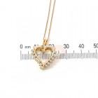0.60 Carat Diamond Heart Shape Pendant Necklace 14K Yellow Gold