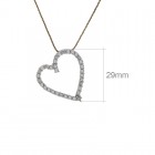 1.00 Carat Round Cut Diamond Heart Pendant on Spiga Link Chain 14K Yellow Gold