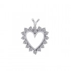 0.40 Carat Prong Set Diamond Heart Pendant 14K White Gold 1.6gr