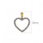 0.20 Carat Round Cut Diamond Heart Pendant in 10K Yellow Gold