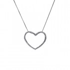 0.35 Carat Diamond Heart Pendant Necklace 10K White Gold