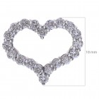 1.50 Carat Round Cut Diamond Heart 16" Necklace 14K White Gold