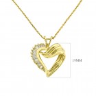 0.33 Carat Baguette Cut Diamond Heart Pendant 14K Yellow Gold 5.7gr