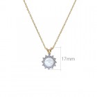 7mm Pearl With Diamond Accent Pendant Necklace 14K Yellow Gold