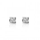 1.00 Carat Diamond Stud Earrings 14K White Gold