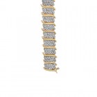 2.50 Carat Round Cut Diamond Cluster Tennis Bracelet 10K Yellow Gold
