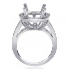 0.80 Carat Round Diamond Split Shank Halo Engagement Mounting 18K White Gold 