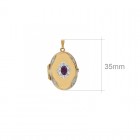 0.25 Carat Cabochon Cut Ruby & Diamond Accent Oval Locket Charm Pendant 14k Yellow Gold