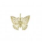14K Yellow Gold Diamond Cut Butterfly Charm 