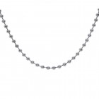 Bead Chain Necklace 14K White Gold 24" Made in Italy