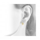 Elegant Round Hoop Vintage Earrings with Ornament 18K Yellow Gold Italy