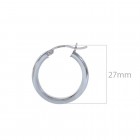 27 mm Diameter Hoop Earrings 14K White Gold 