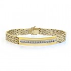 1.50 Carat Mens Channel Set Round Diamond Bracelet 14K Yellow Gold