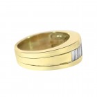2.50 Carat Baguette Cut Channel Setting Diamonds Mens Ring 18K Yellow Gold