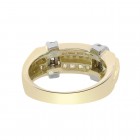 1.15 Carat Round And Baguette Cut Diamonds Men's Ring 14K Two Tone Gold
