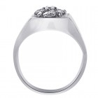 0.65 Carat Diamond Flower Style Men's Ring 14K White Gold