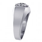 0.65 Carat Diamond Flower Style Men's Ring 14K White Gold