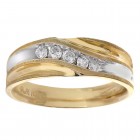 0.25 Carat Diamond Men's Wedding Band 10K Two Tone Gold Ring